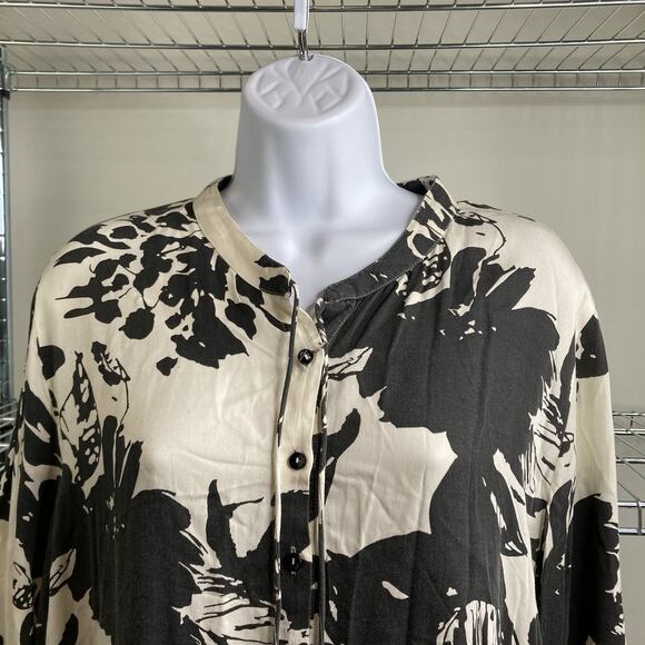 Rino & Pelle Black Aldona Birch Bloom Tunic Blouse Size 38 Lagenlook Whimsigoth - Picture 6 of 10